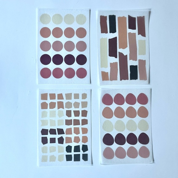 aesthetic vintage retro geometric & abstract PET sticker sheets journaling - Picture 6 of 13